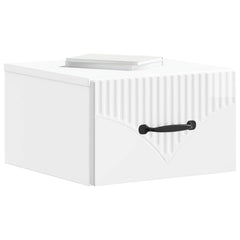 vidaXL Wall-Mounted Bedside Cabinet High Gloss White 34.5 x 33 x 20 cm 3