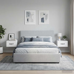 Wall-Mounted Bedside Cabinet 34.5 x 33 x 20 cm High gloss white 2