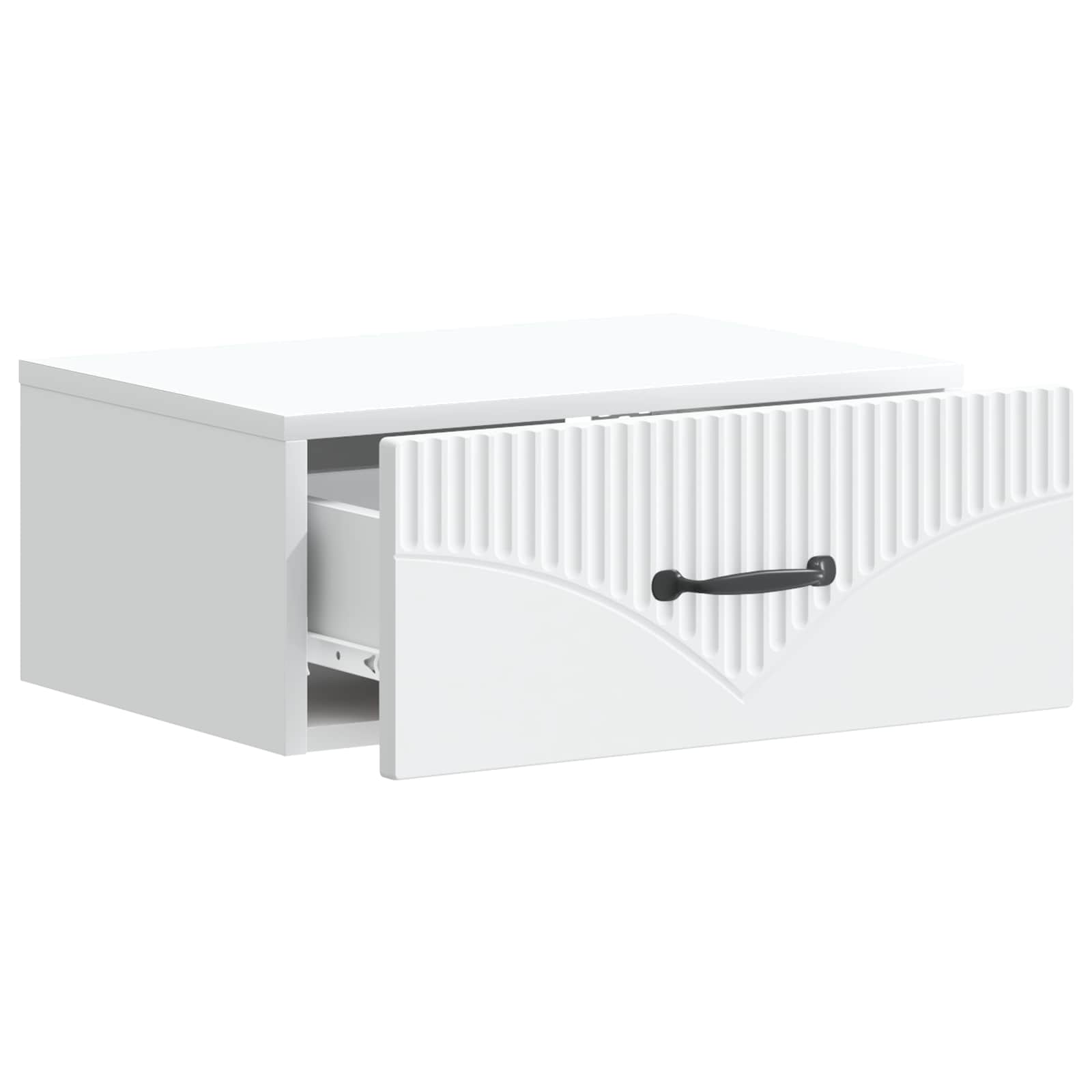 vidaXL Wall-Mounted Bedside Cabinet White 49 x 34.5 x 20 cm 4