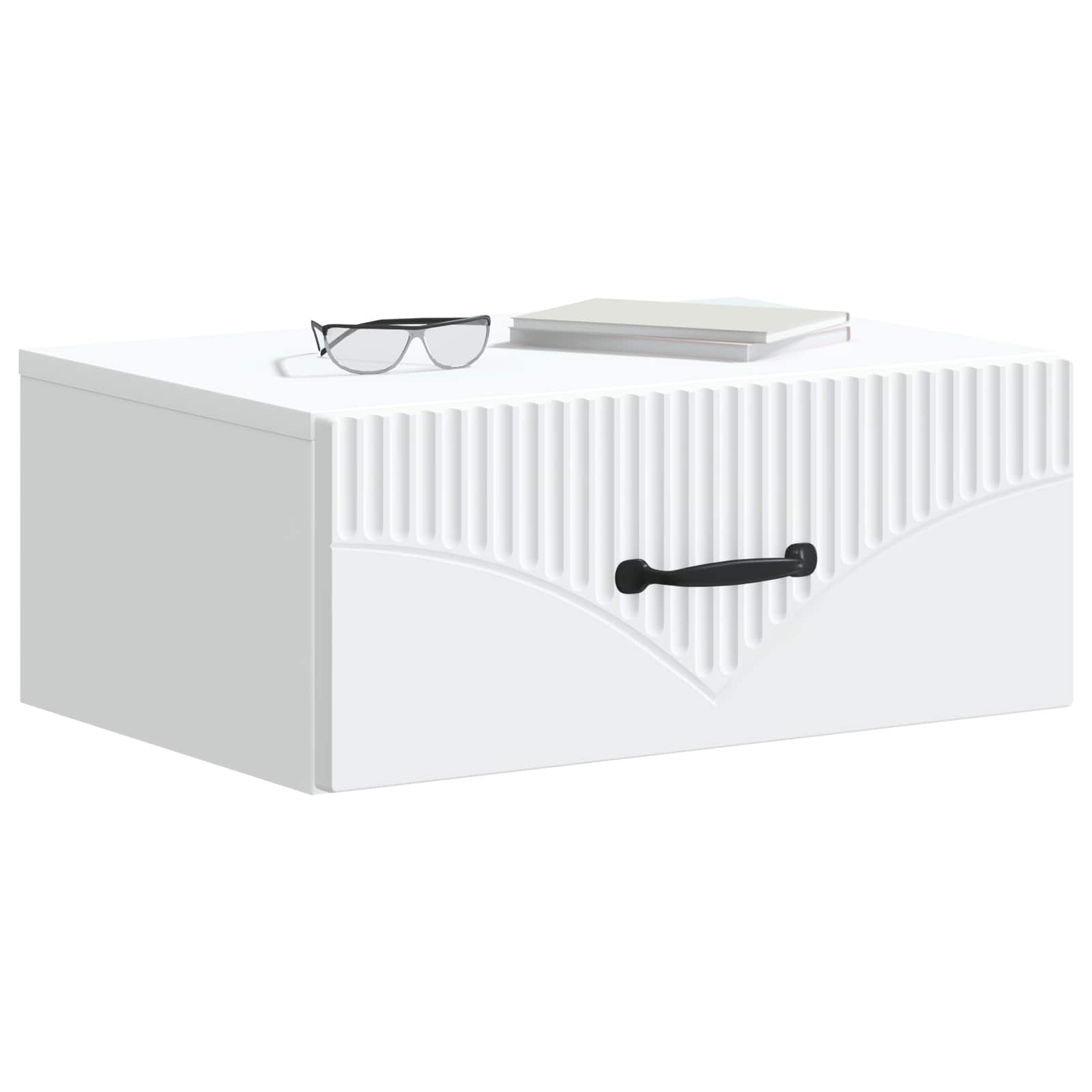 vidaXL Wall-Mounted Bedside Cabinet White 49 x 34.5 x 20 cm 3