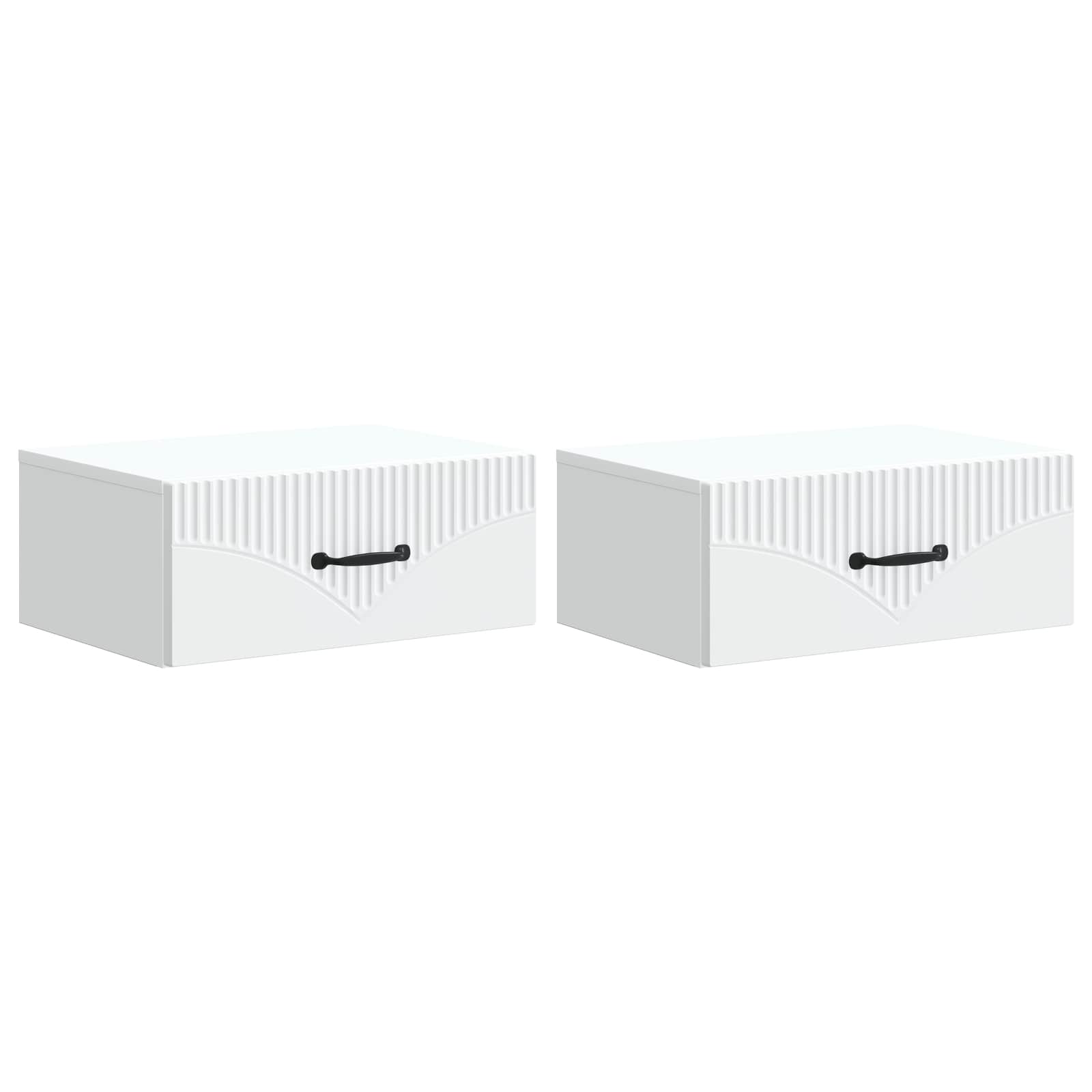 vidaXL Wall-Mounted Bedside Cabinet 2 pcs White 49 x 34.5 x 20 cm 2