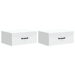 vidaXL Wall-Mounted Bedside Cabinet 2 pcs White 49 x 34.5 x 20 cm 2