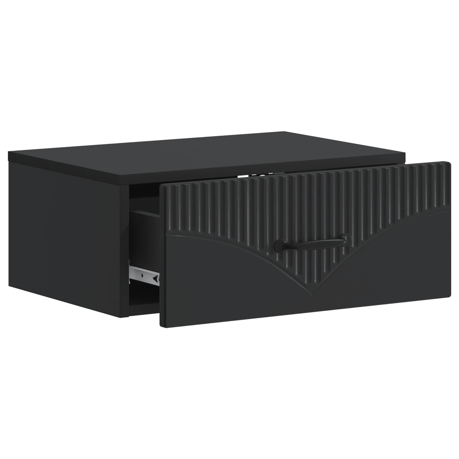 vidaXL Wall-Mounted Bedside Cabinet Black 49 x 34.5 x 20 cm 4