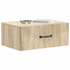 vidaXL Wall-Mounted Bedside Cabinet Sonoma Oak 49 x 34.5 x 20 cm 3