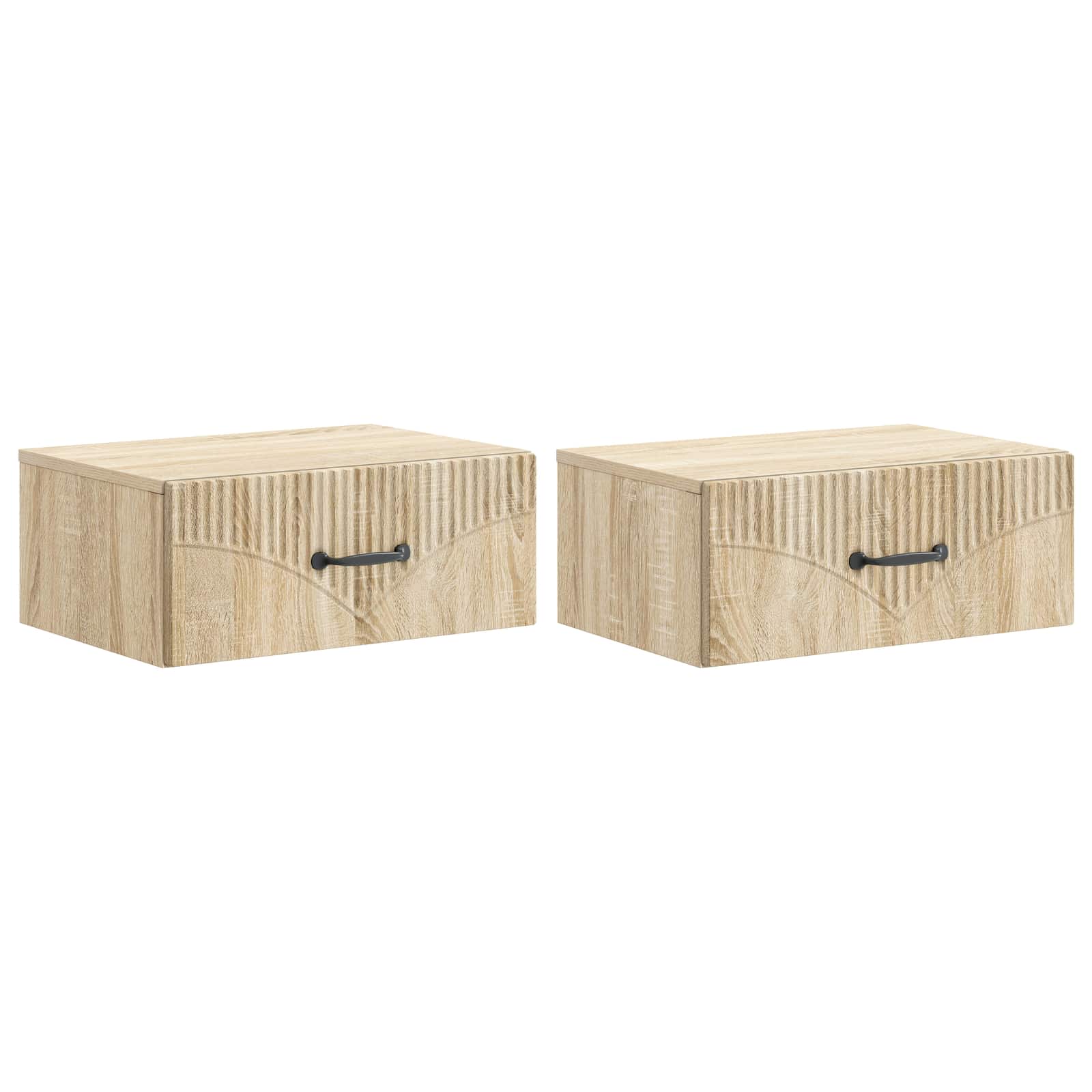 vidaXL Wall-Mounted Bedside Cabinet 2 pcs Sonoma Oak 49 x 34.5 x 20 cm 2