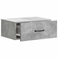 vidaXL Wall-Mounted Bedside Cabinet 2 pcs Concrete Grey 6