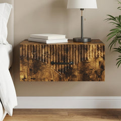 vidaXL Wall-Mounted Bedside Cabinet Smoked Oak 49 x 34.5 x 20 cm 1
