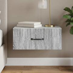 vidaXL Wall-Mounted Bedside Cabinet Grey Sonoma 49 x 34.5 x 20 cm 1