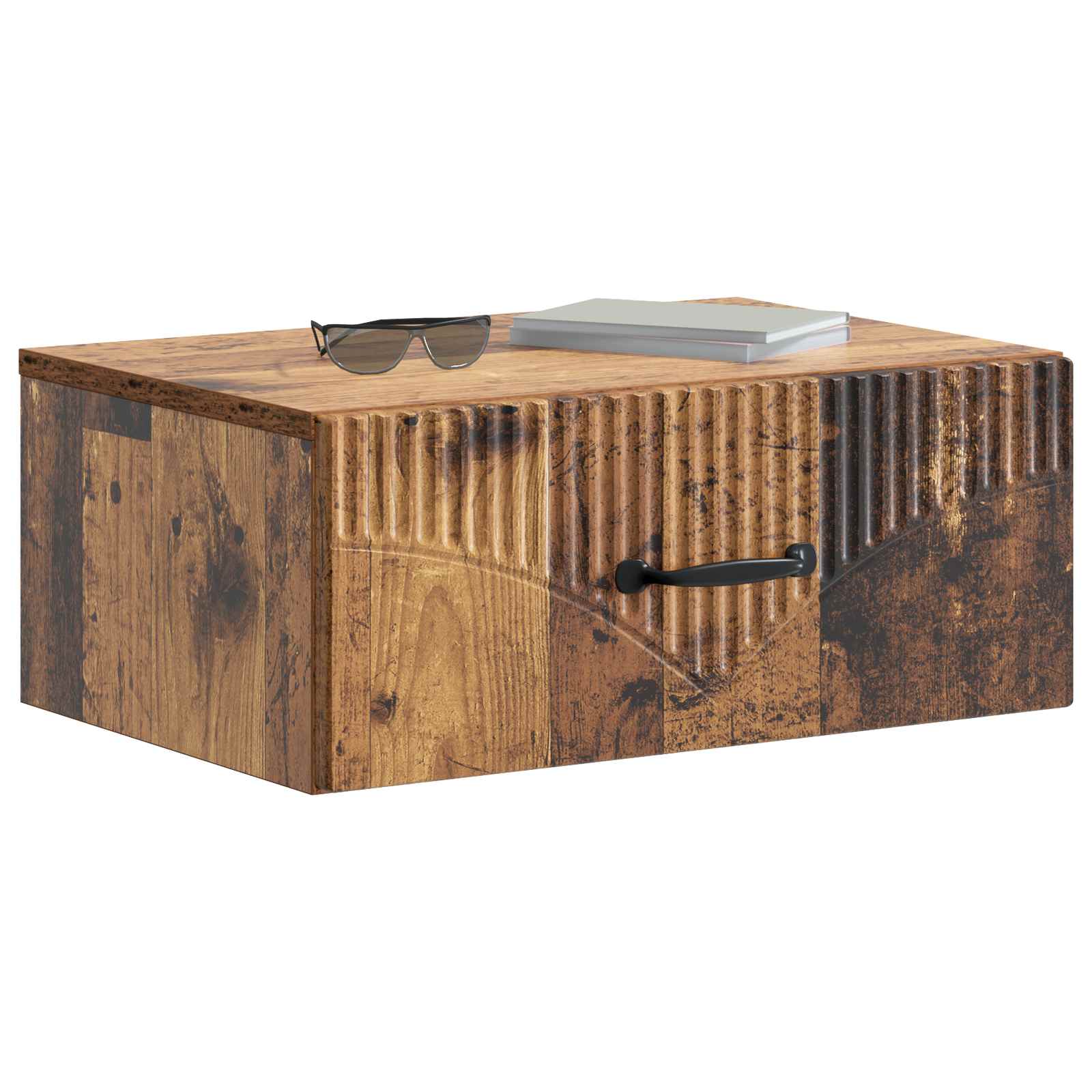 vidaXL Wall-Mounted Bedside Cabinet 2 pcs Old Wood 49 x 34.5 x 20 cm 3