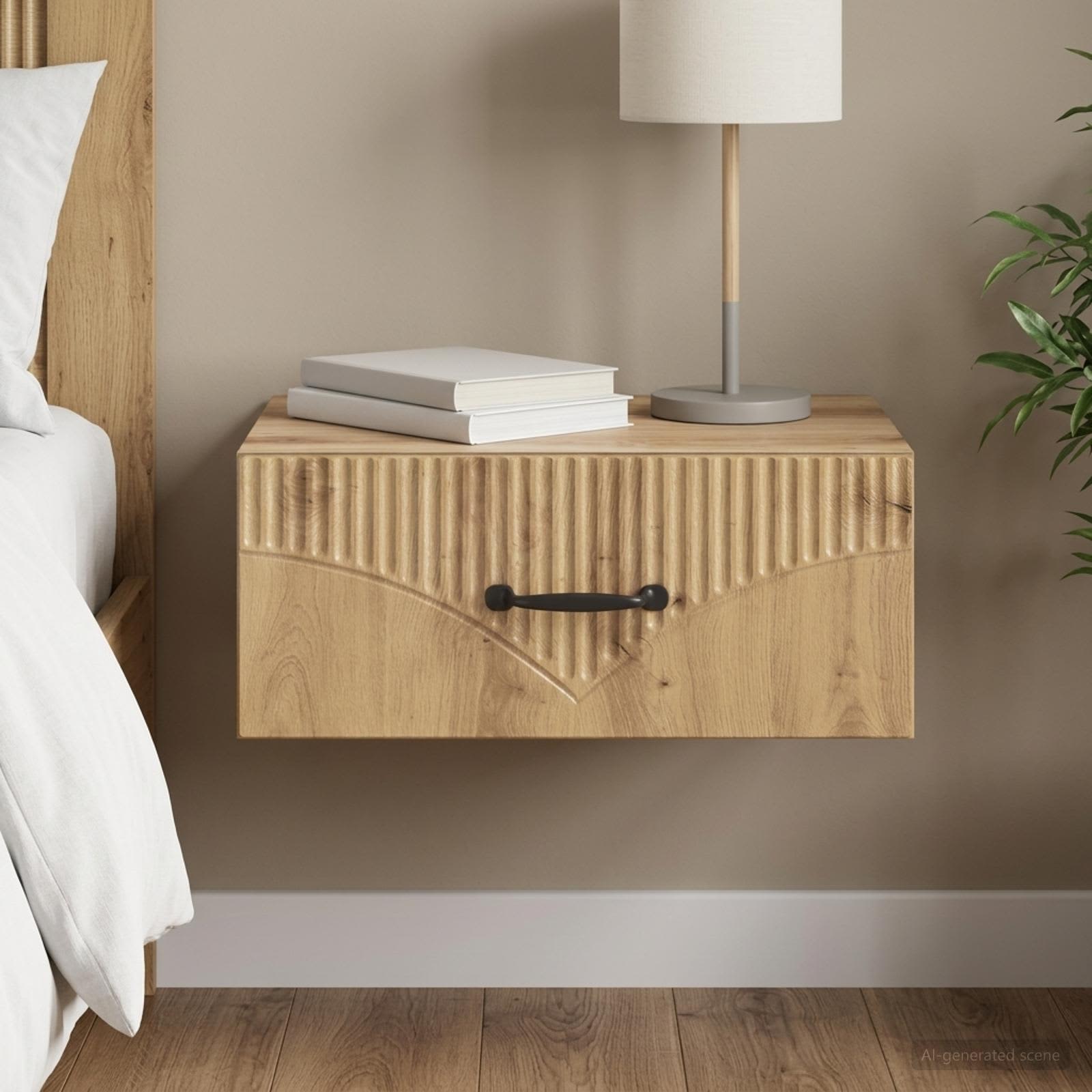vidaXL Wall-Mounted Bedside Cabinet Artisan Oak 49 x 34.5 x 20 cm 1