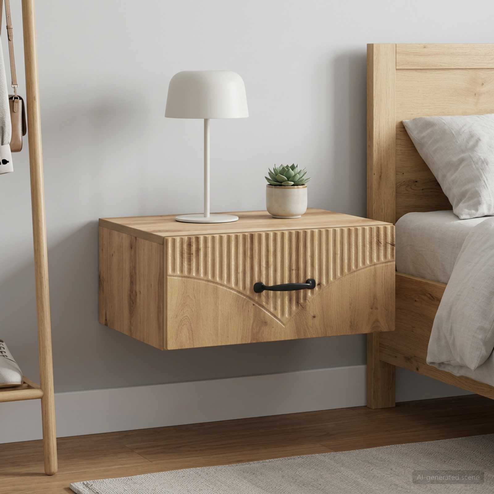 vidaXL Wall-Mounted Bedside Cabinet 2 pcs Artisan Oak 1