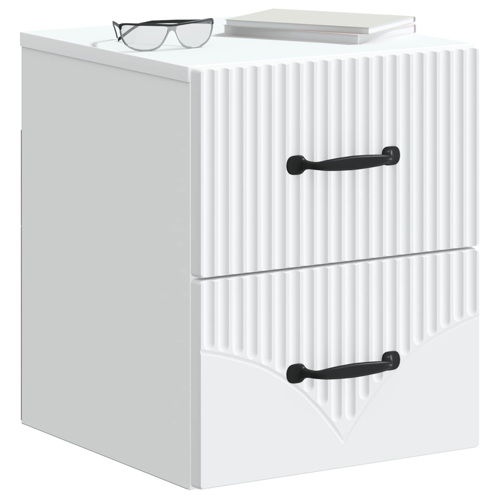 vidaXL Wall-Mounted Bedside Cabinet White 34.5 x 33 x 40 cm 3