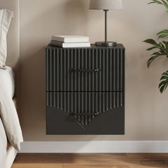 vidaXL Wall-Mounted Bedside Cabinet Black 34.5 x 33 x 40 cm 1