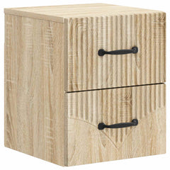 vidaXL Wall-Mounted Bedside Cabinet Sonoma Oak 34.5 x 33 x 40 cm 2