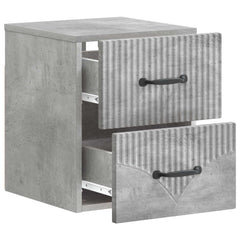 vidaXL Wall-Mounted Bedside Cabinet Concrete Grey 34.5 x 33 x 40 cm 4