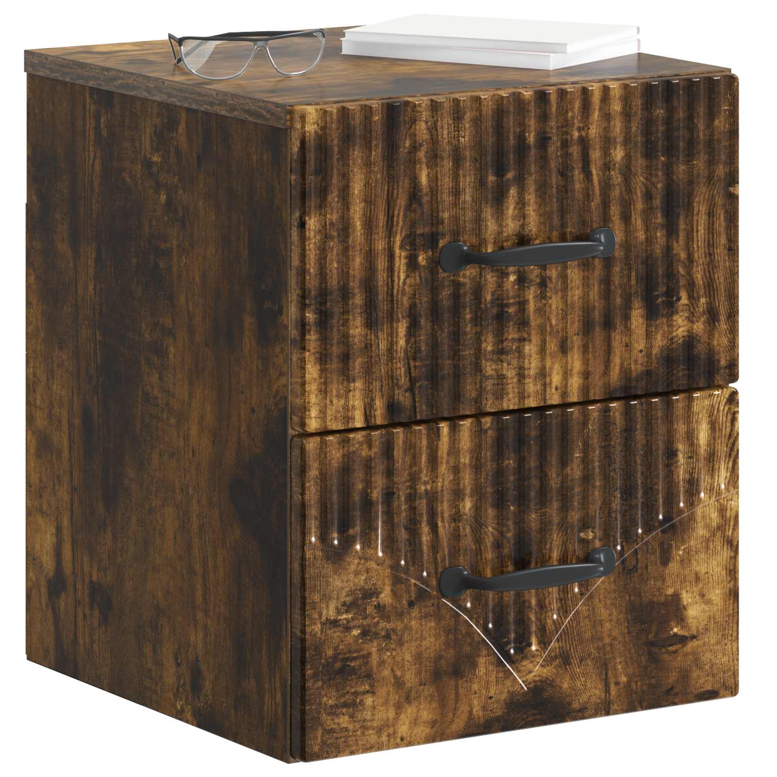 vidaXL Wall-Mounted Bedside Cabinet Smoked Oak 34.5 x 33 x 40 cm 3