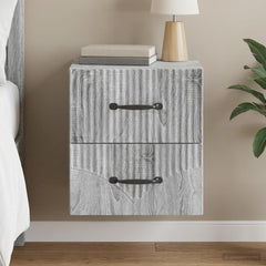 vidaXL Wall-Mounted Bedside Cabinet Grey Sonoma 34.5 x 33 x 40 cm 1