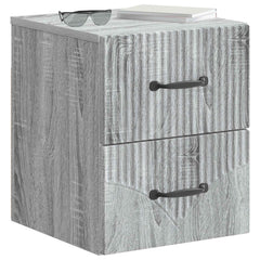 vidaXL Wall-Mounted Bedside Cabinet Grey Sonoma 34.5 x 33 x 40 cm 3