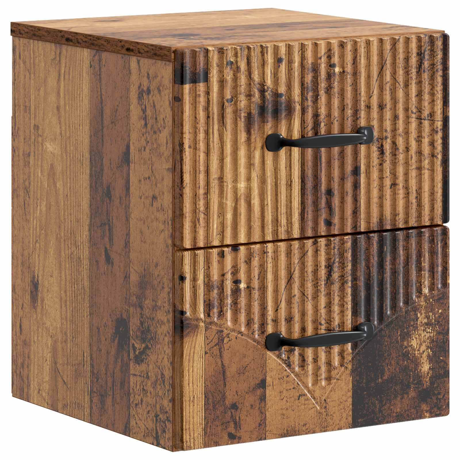 vidaXL Wall-Mounted Bedside Cabinet Old Wood 34.5 x 33 x 40 cm 2