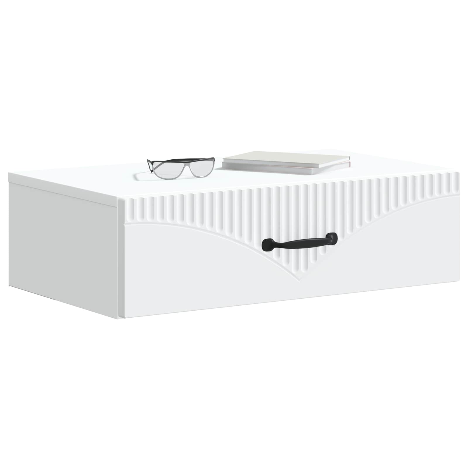 vidaXL Wall-Mounted Side Table White 59 x 34.5 x 17 cm Engineered Wood 3