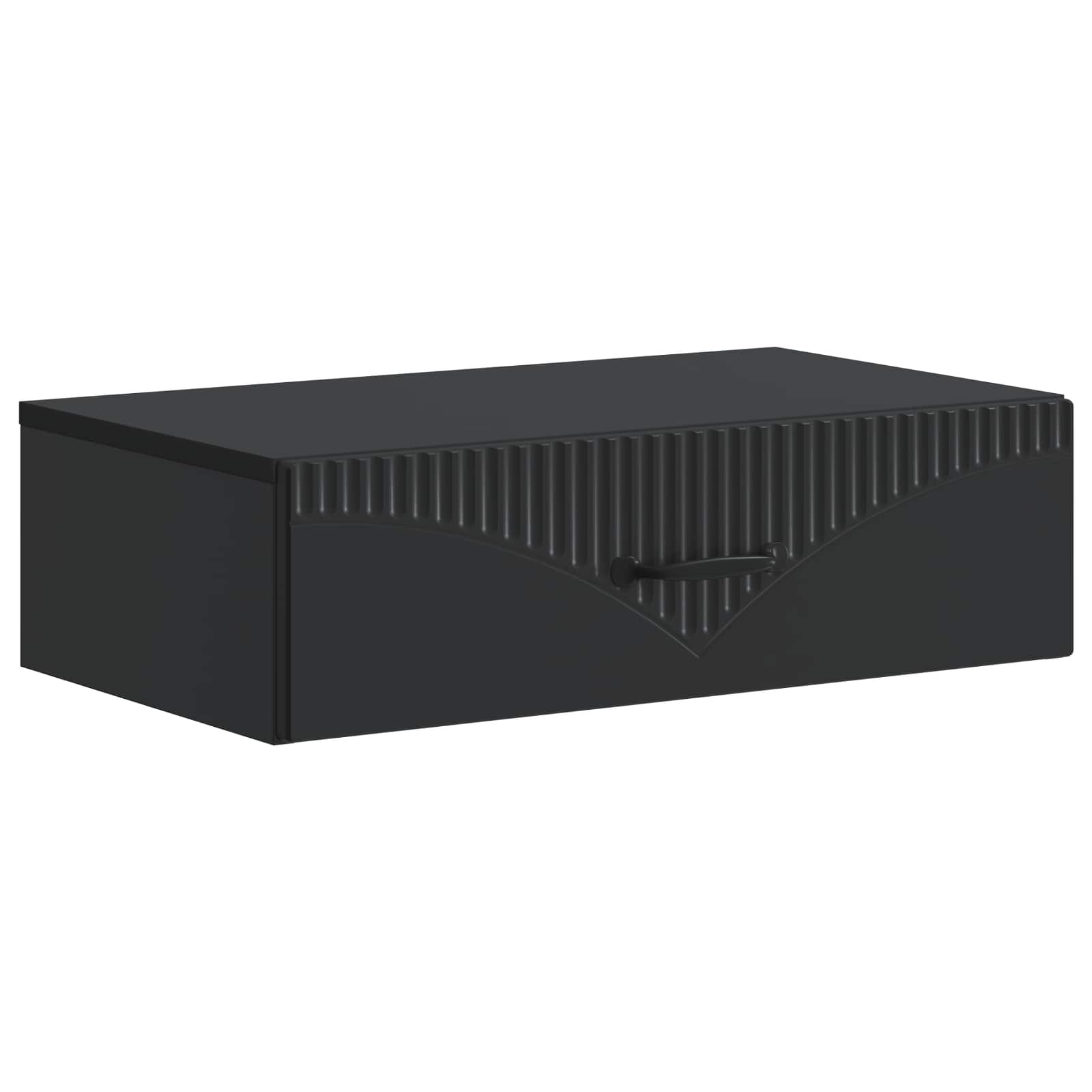vidaXL Wall-Mounted Side Table 59 x 34.5 x 17 cm Engineered Wood Black 2