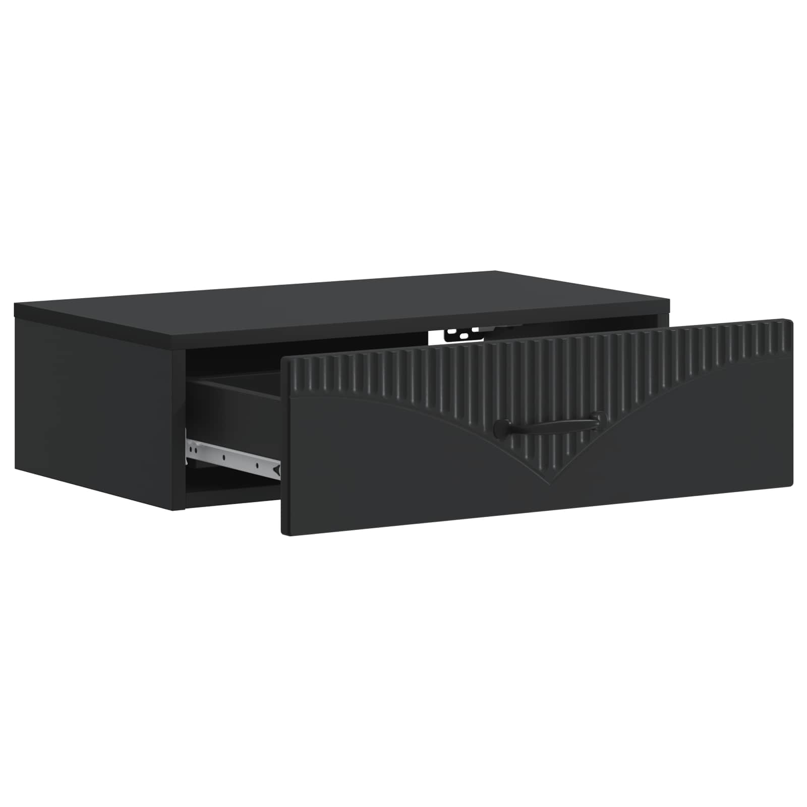 vidaXL Wall-Mounted Side Table 59 x 34.5 x 17 cm Engineered Wood Black 4