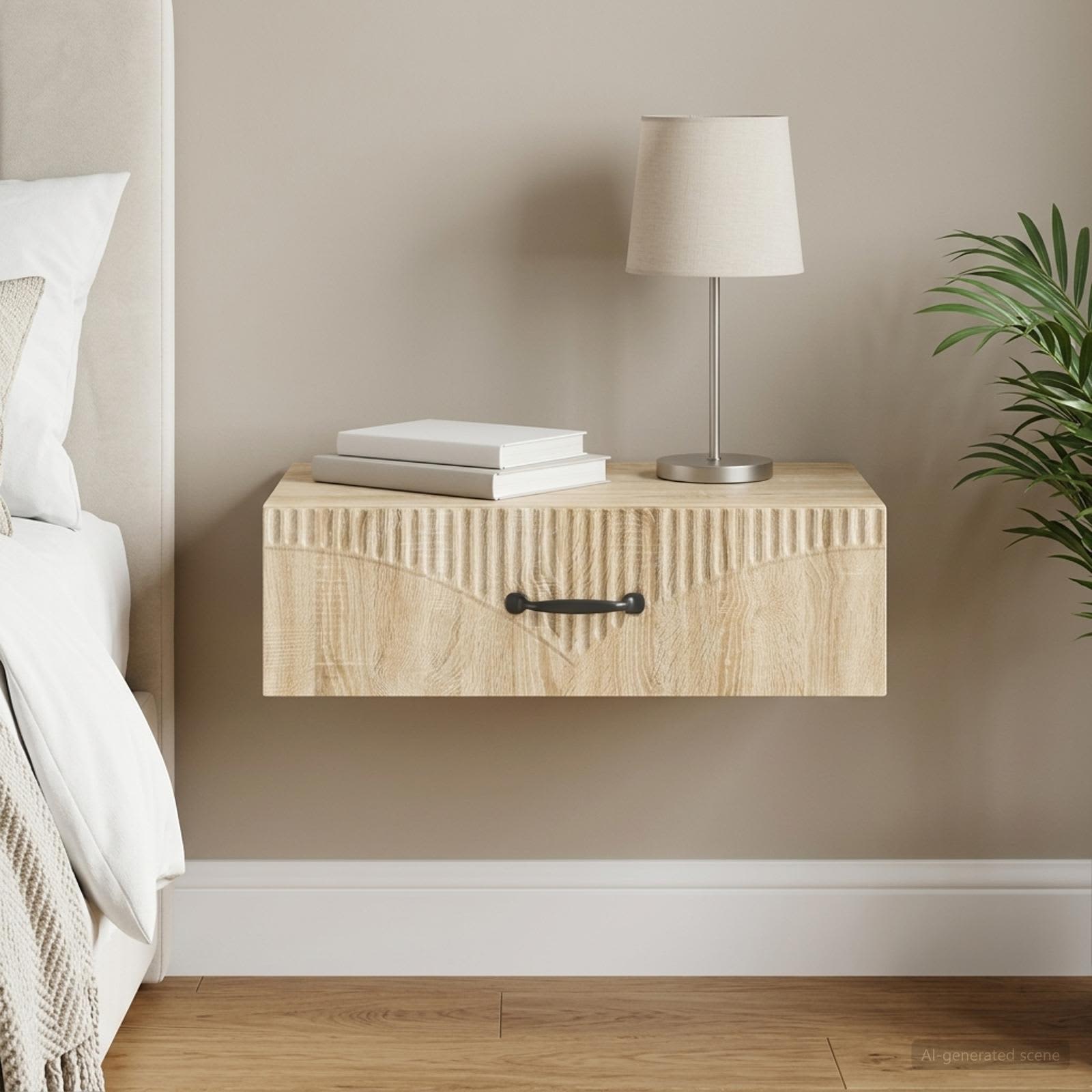 vidaXL Wall-Mounted Side Table 59 x 34.5 x 17 cm Engineered Wood 1
