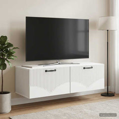 vidaXL Wall-Mounted TV Cabinet White 98 x 41 x 30 cm Engineered Wood 1
