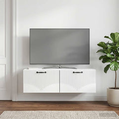 vidaXL Wall-Mounted TV Cabinet White 98 x 41 x 30 cm Engineered Wood 4