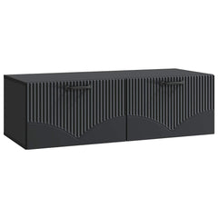 vidaXL Wall-Mounted TV Cabinet Black 98 x 41 x 30 cm Engineered Wood 2