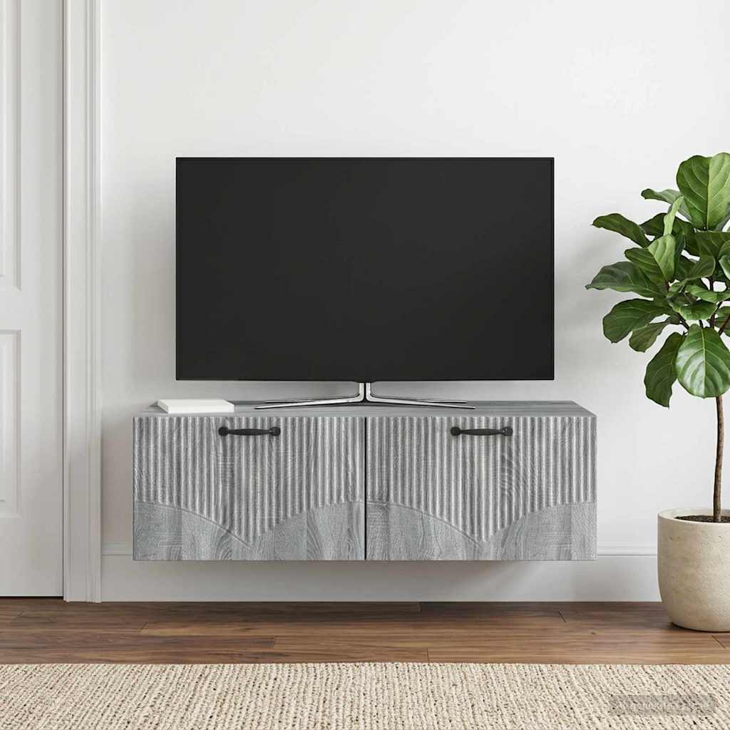 vidaXL Wall-Mounted TV Cabinet Grey Sonoma 98 x 41 x 30 cm 1