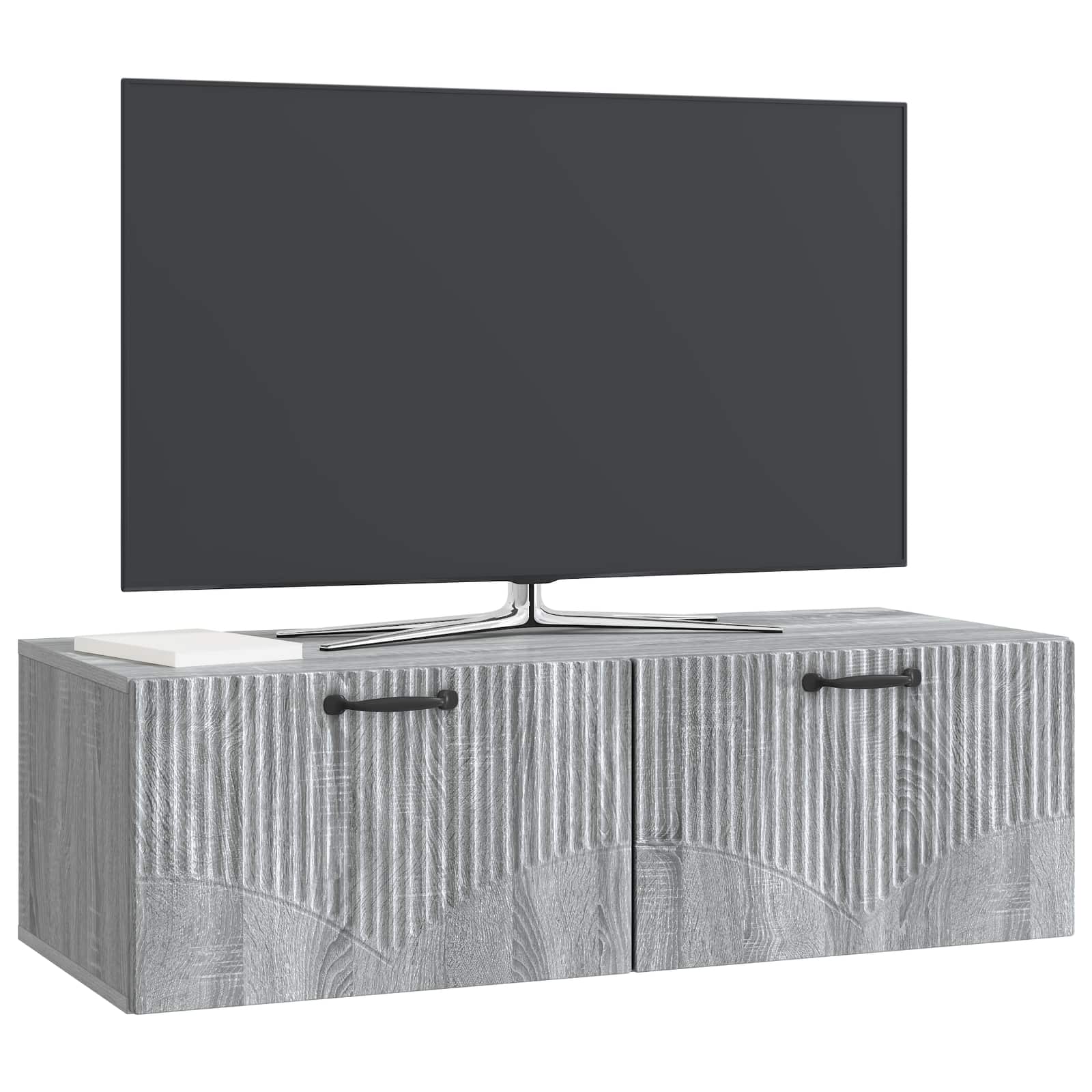 vidaXL Wall-Mounted TV Cabinet Grey Sonoma 98 x 41 x 30 cm 3