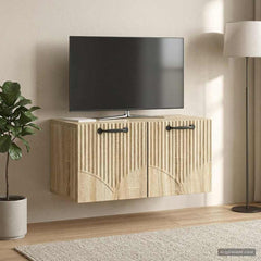 vidaXL Wall-Mounted TV Cabinet Sonoma Oak 59.5 x 31 x 30 cm 4