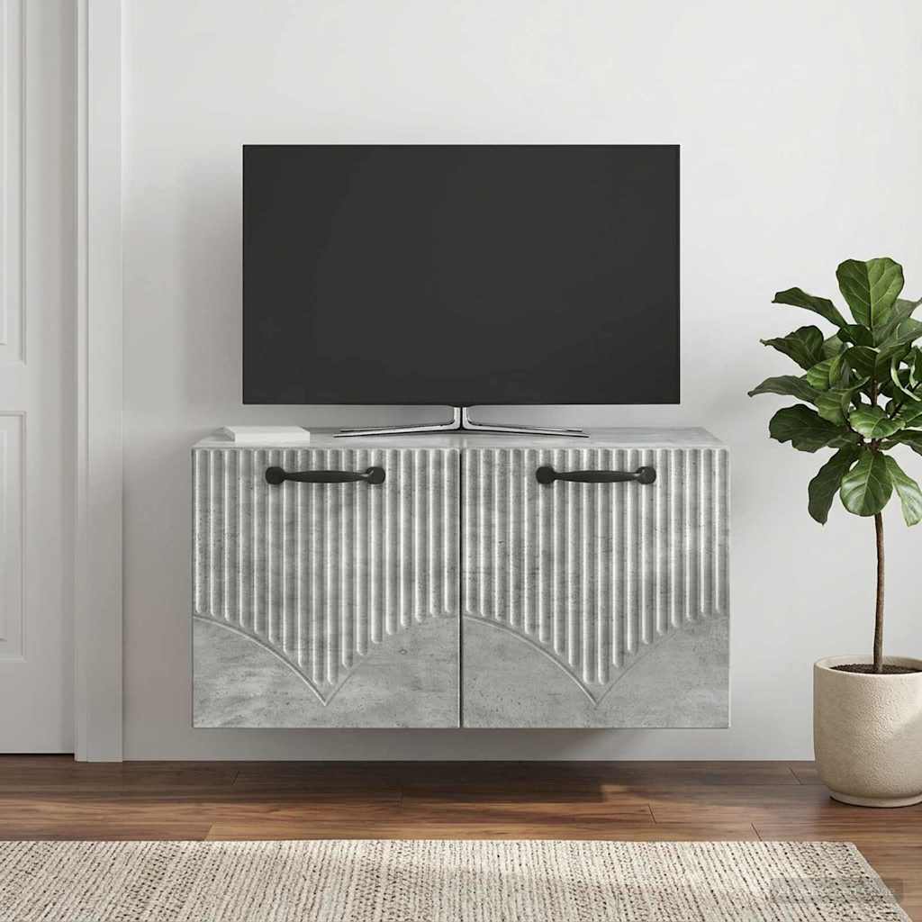 vidaXL Wall-Mounted TV Cabinet Concrete Grey 59.5 x 31 x 30 cm 4