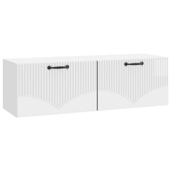 vidaXL Wall-Mounted TV Cabinet High Gloss White 98 x 31 x 30 cm 2