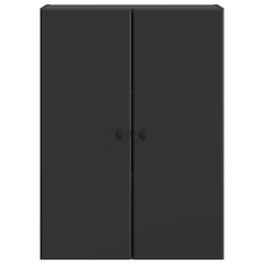 vidaXL Wall-Mounted Cabinet 66 x 34.5 x 90 cm Engineered Wood Black 4
