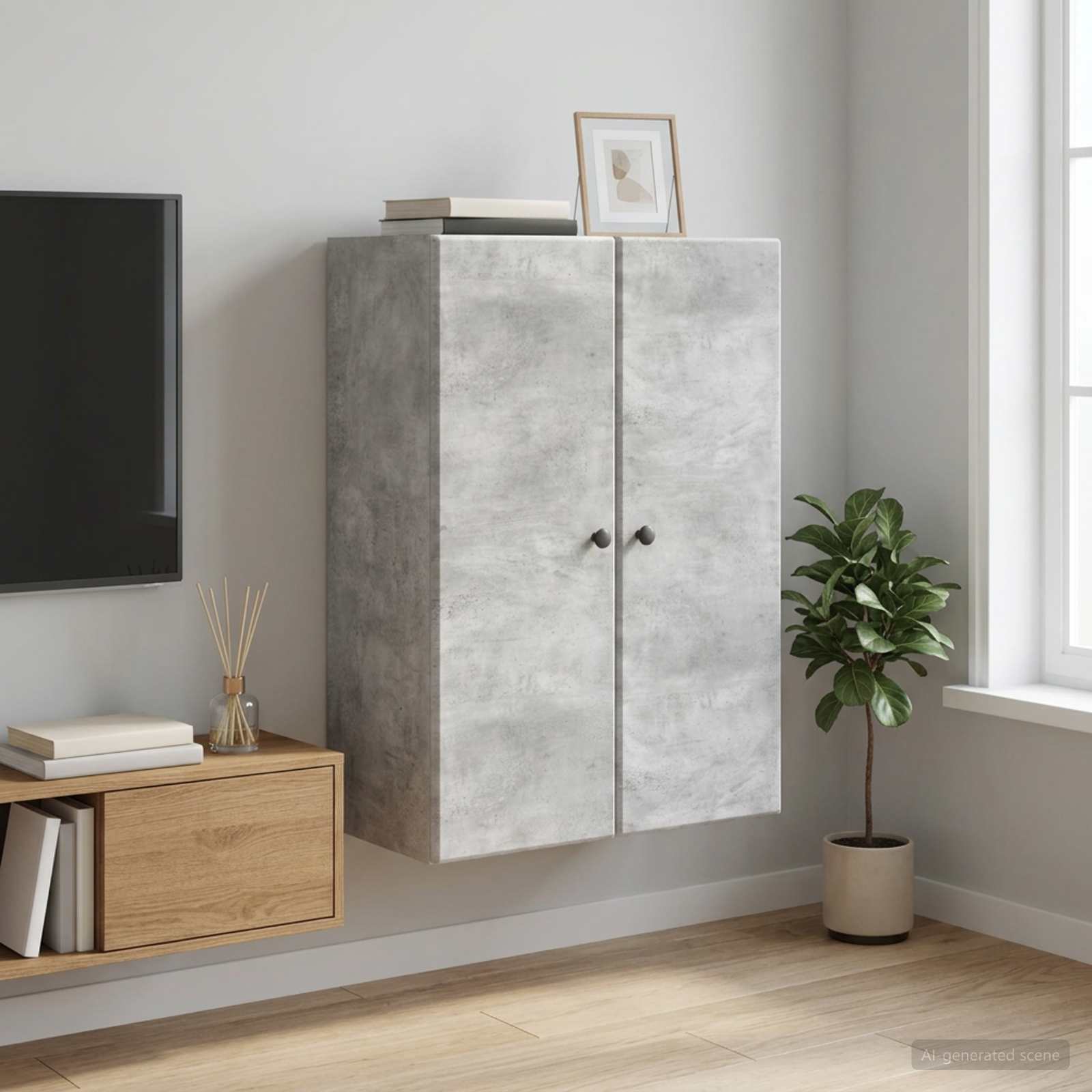 vidaXL Wall-Mounted Cabinet 66 x 34.5 x 90 cm Engineered Wood 1