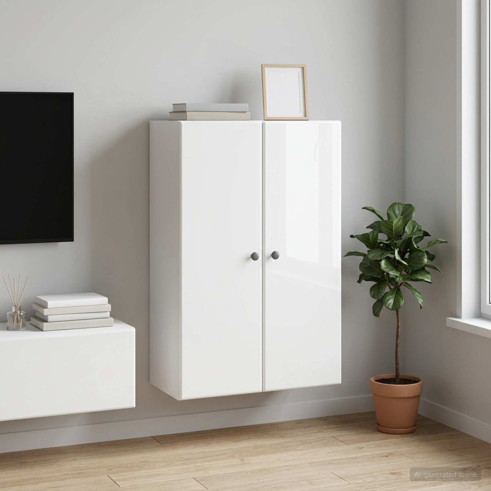 vidaXL Wall-Mounted Cabinet 66 x 34.5 x 90 cm Engineered Wood 1