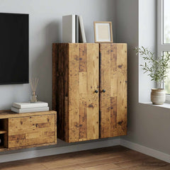 vidaXL Wall-Mounted Cabinet 66 x 34.5 x 90 cm Engineered Wood Old Wood 1