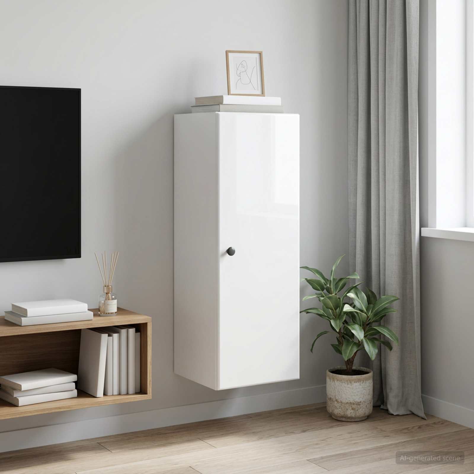 vidaXL Wall-Mounted Cabinet 33 x 34.5 x 90 cm Engineered Wood 1