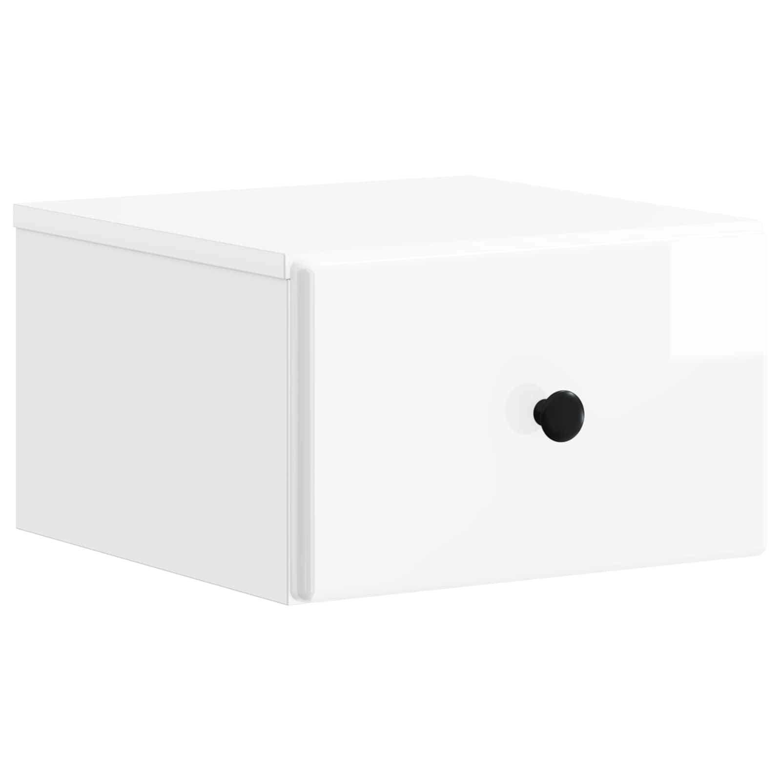 vidaXL Wall-Mounted Bedside Cabinet High Gloss White 34.5 x 33 x 20 cm 2