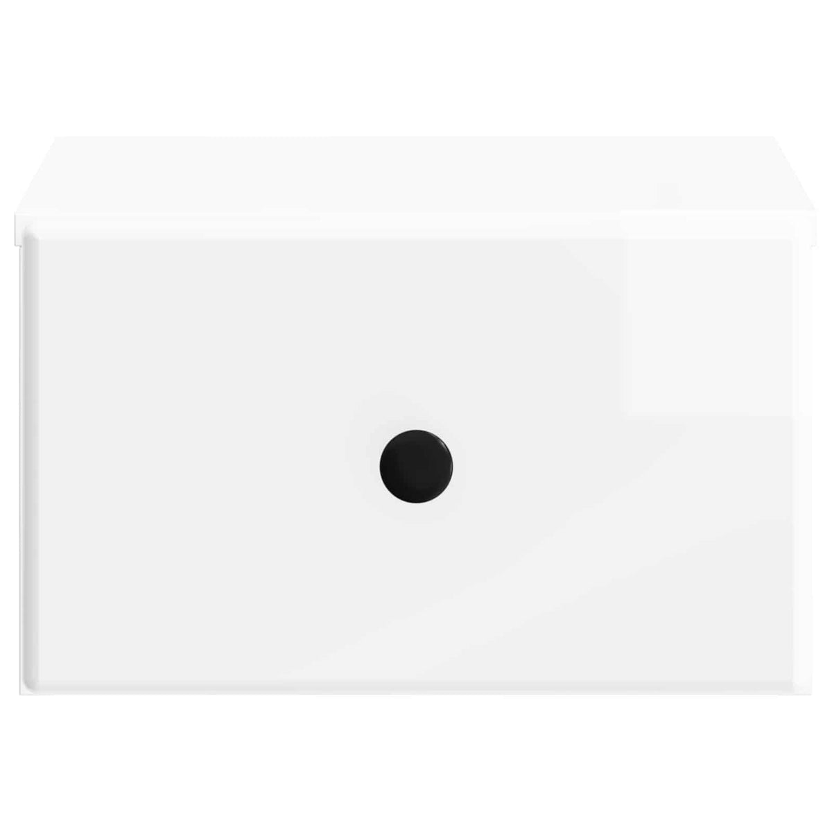 Wall-Mounted Bedside Cabinet 34.5 x 33 x 20 cm High gloss white 1