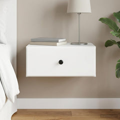 vidaXL Wall-Mounted Bedside Cabinet White 49 x 34.5 x 20 cm 1