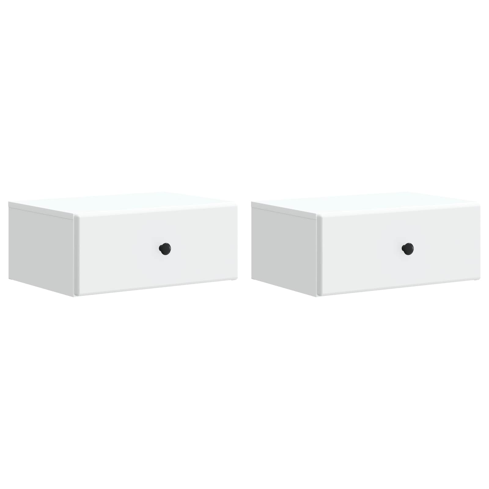 vidaXL Wall-Mounted Bedside Cabinet 2 pcs White 49 x 34.5 x 20 cm 2