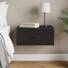 vidaXL Wall-Mounted Bedside Cabinet Black 49 x 34.5 x 20 cm 1