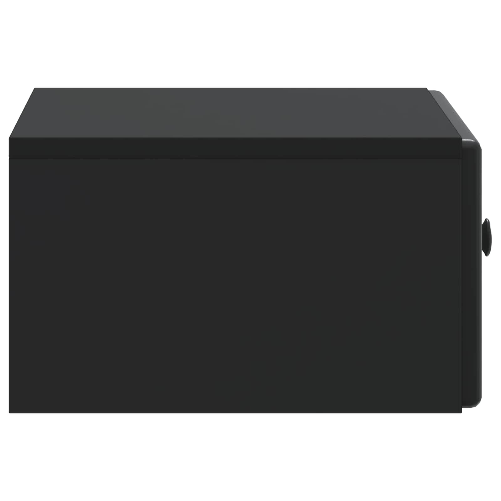 vidaXL Wall-Mounted Bedside Cabinet Black 49 x 34.5 x 20 cm 6