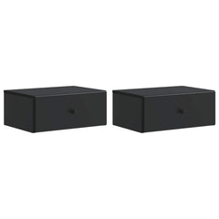 vidaXL Wall-Mounted Bedside Cabinet 2 pcs Black 49 x 34.5 x 20 cm 2