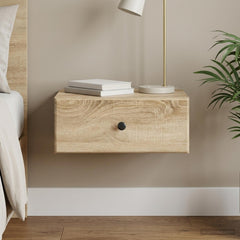 vidaXL Wall-Mounted Bedside Cabinet Sonoma Oak 49 x 34.5 x 20 cm 1