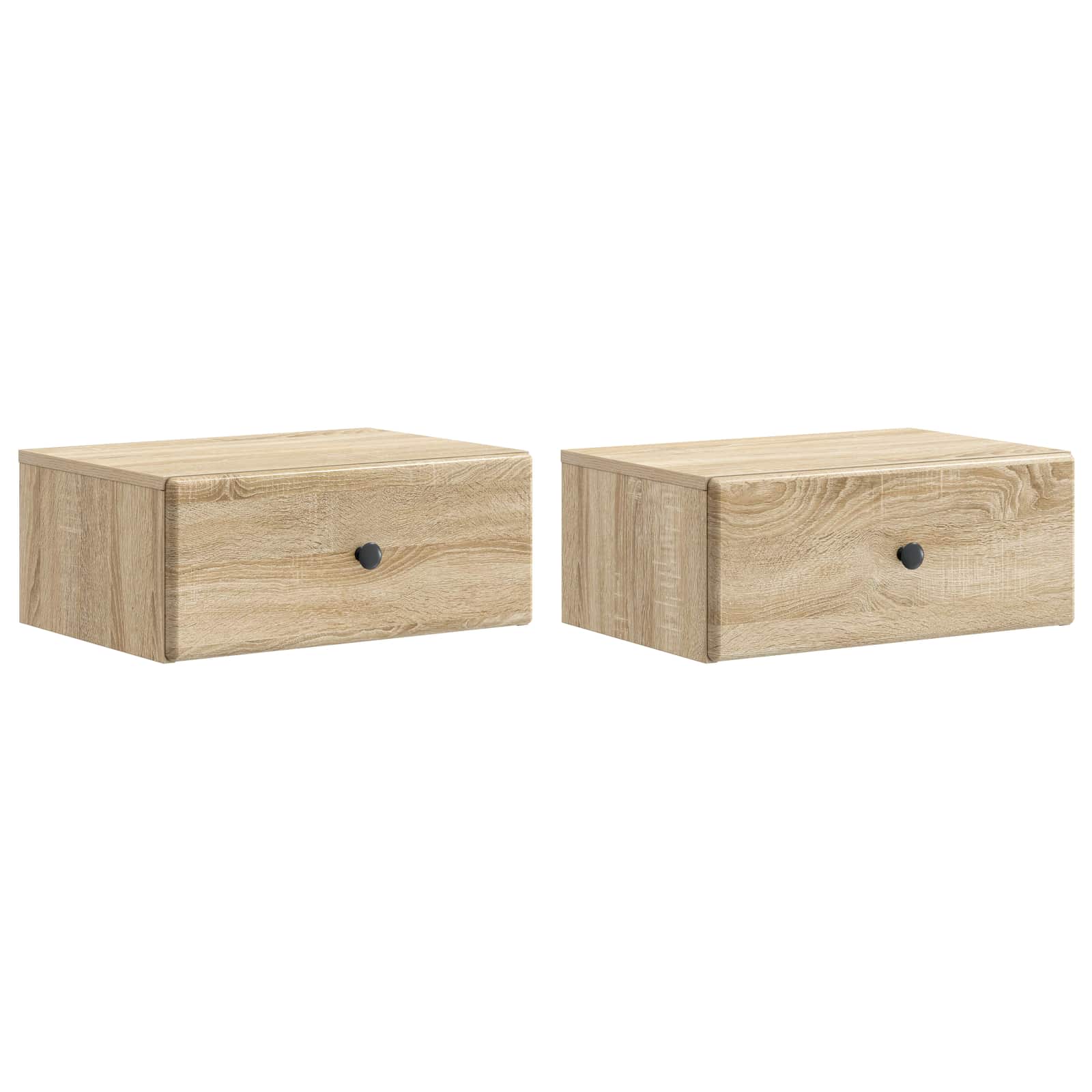 vidaXL Wall-Mounted Bedside Cabinet 2 pcs Sonoma Oak 49 x 34.5 x 20 cm 2