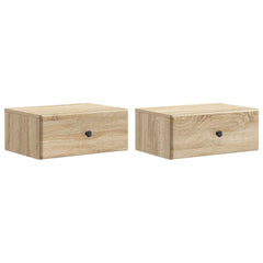 vidaXL Wall-Mounted Bedside Cabinet 2 pcs Sonoma Oak 49 x 34.5 x 20 cm 2